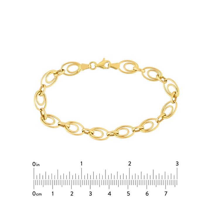 Ladies 14 Karat Yellow Gold Oval Link Bracelet