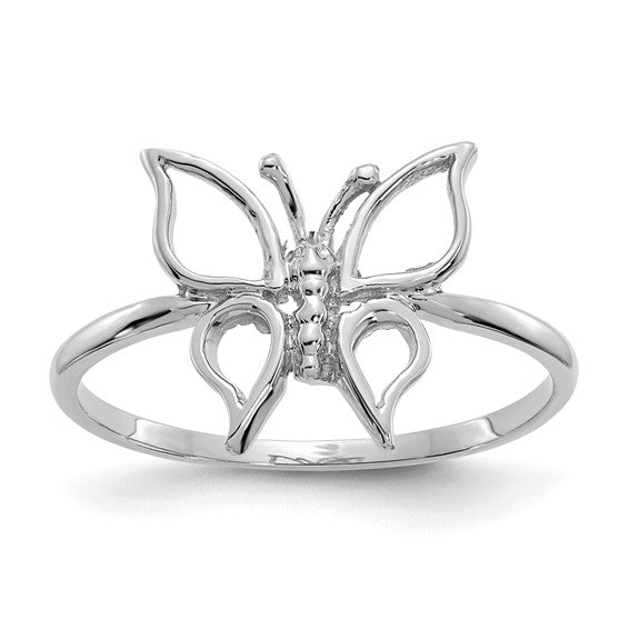 Lady's 14 Karat White Gold Butterfly Fashion Ring