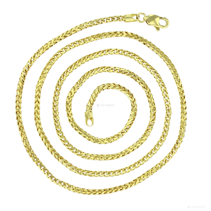 14 Karat Yellow Gold Diamond Cut 2.25mm Franco Link 20 inch Chain