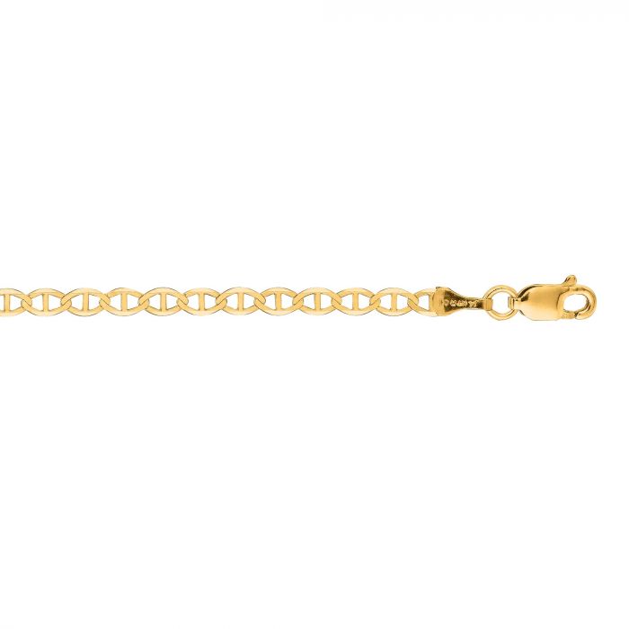 14 Karat Yellow Gold 3.2mm Mariner Link 16 inch Chain