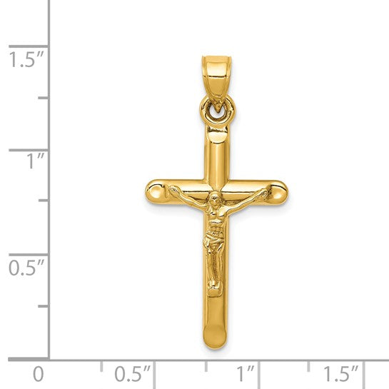 14 Karat Yellow Gold Small Polished Cross Charm Pendant