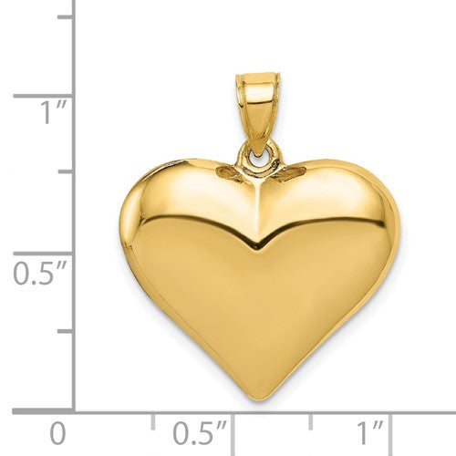 14 Karat Yellow Gold Heart Charm Pendant