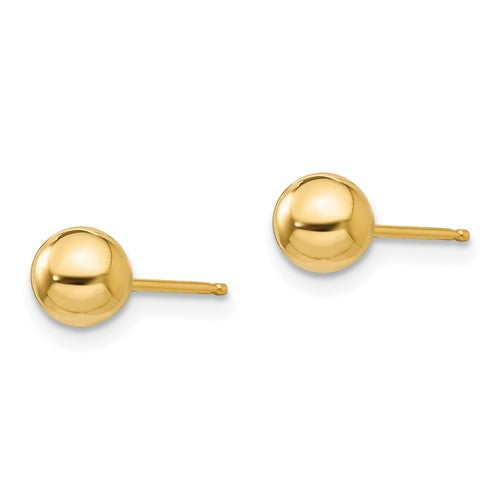 14 Karat Yellow Gold 5mm Ball Earrings