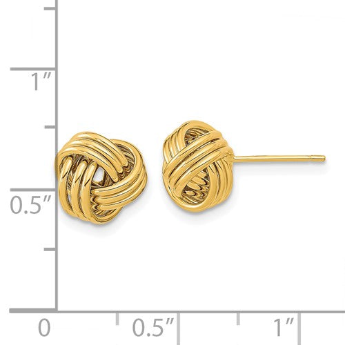 14 Karat Yellow Gold Love Knot Earrings