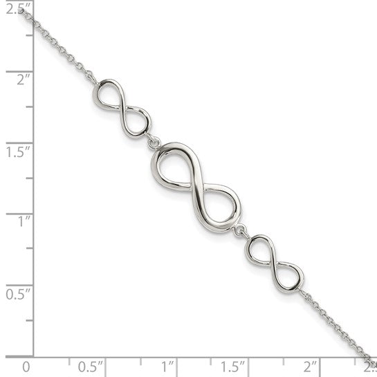 Sterling Silver Infinity 7.25 inch Bracelet