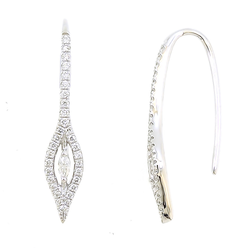 18 Karat White Gold 0.24ct Diamond Drop Earrings