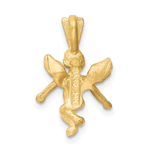 14 Karat Yellow Gold Angel Charm Pendant