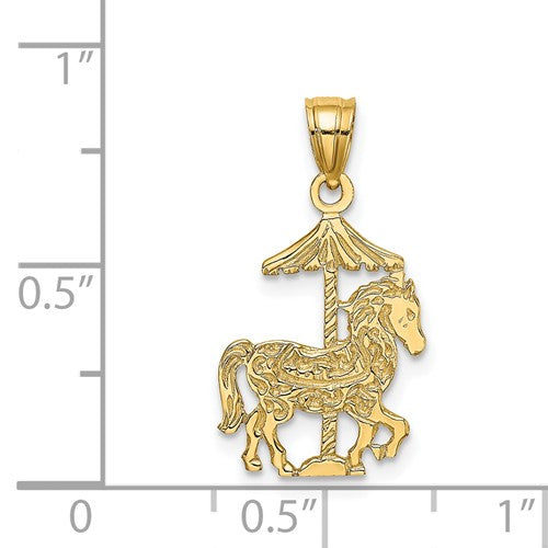 14 Karat Yellow Gold Horse Charm Pendant