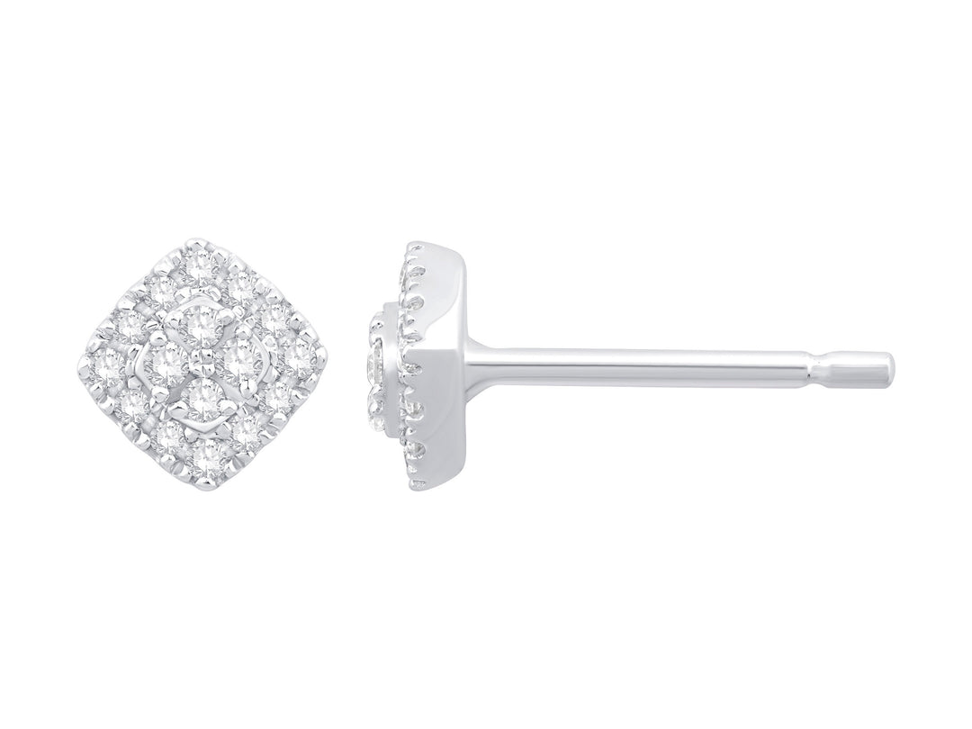 14 Karat White Gold 0.16ct Diamond Stud Earrings