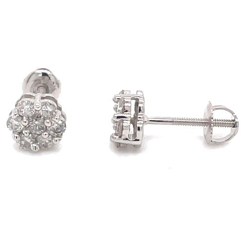 14 Karat White Gold 0.51ct Diamond Stud Earrings