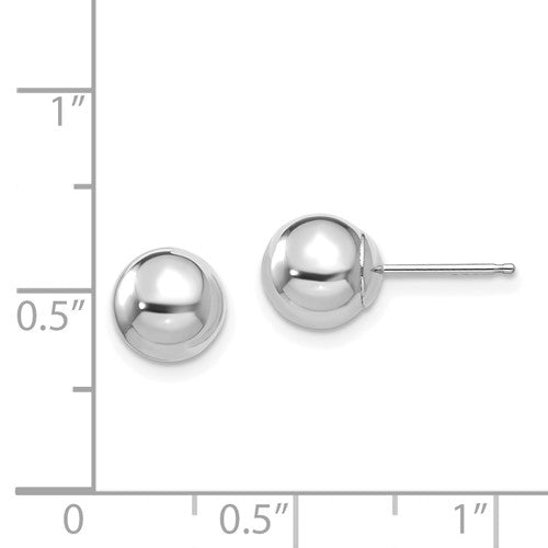 14 Karat White Gold 7mm Ball Earrings