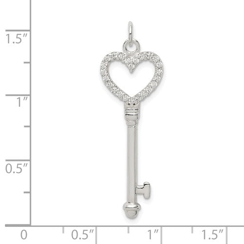 Sterling Silver Key Charm Pendant