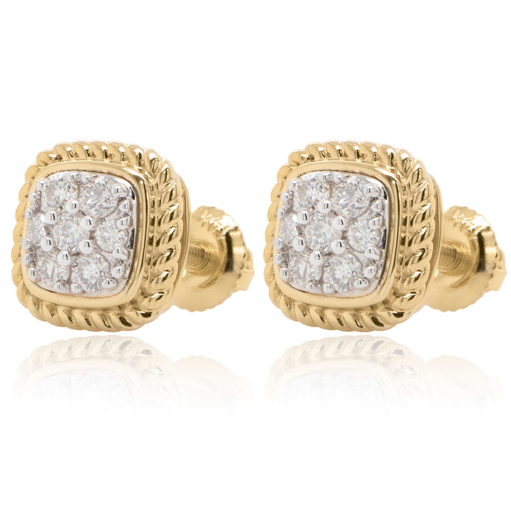 14 Karat Yellow Gold 0.21ct Diamond Stud Earrings