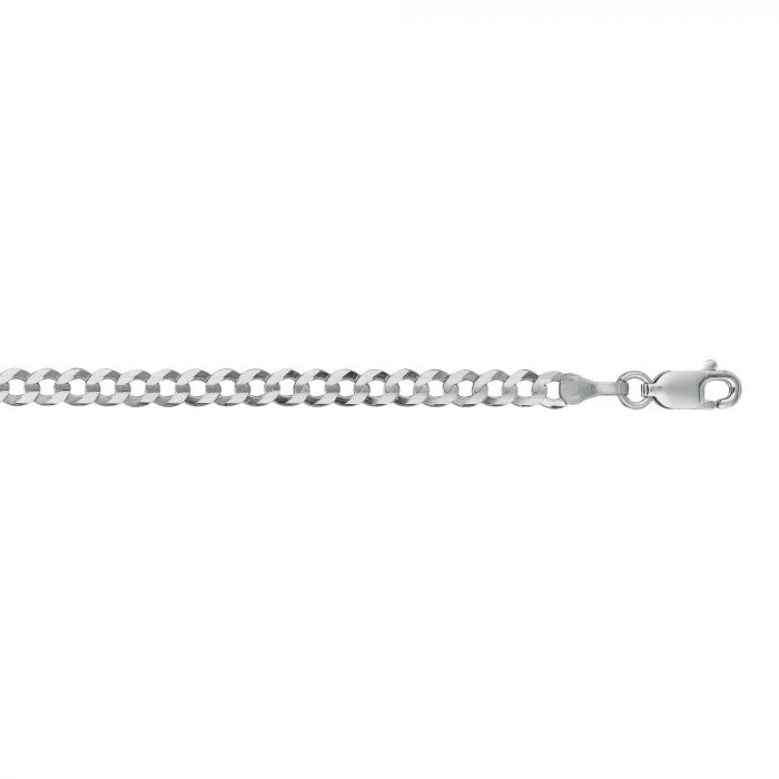 Ladies 14 Karat White Gold Cuban Bracelet