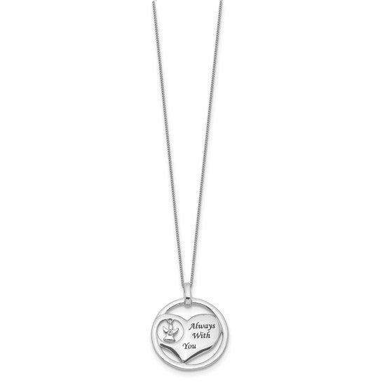 Sterling Silver Always with You Heart Necklace