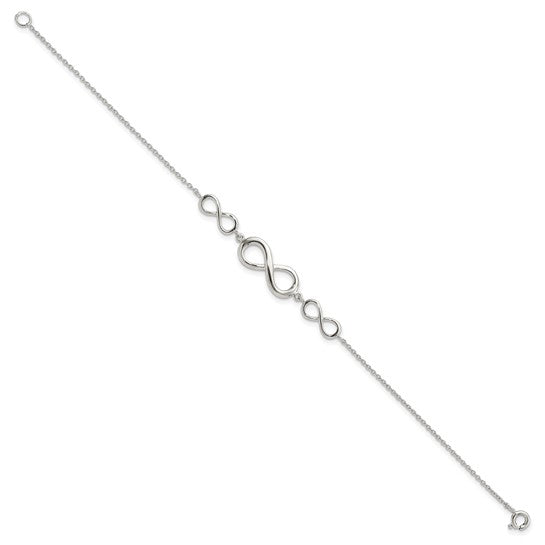 Sterling Silver Infinity 7.25 inch Bracelet