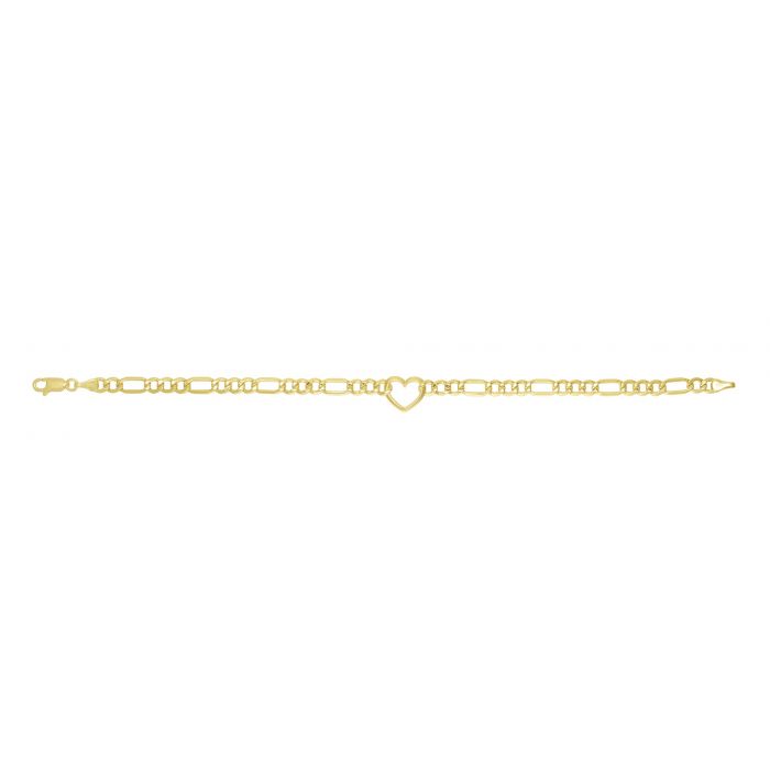 Ladies 14 Karat Yellow Gold Heart Bracelet