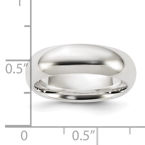 Lady's Sterling Silver White Plain Wedding Band