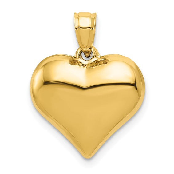 14 Karat Yellow Gold Small Polished Heart Charm Pendant