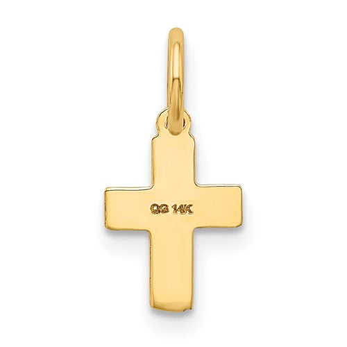 14 Karat Yellow Gold Cross Charm Pendant