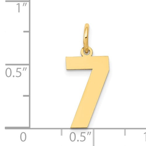 14 Karat Yellow Gold Number 7 Charm Pendant