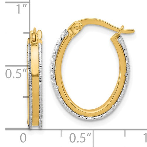 14 Karat 2 Tone Gold Small Hoop Earrings