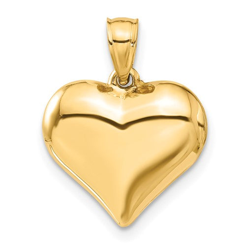 14 Karat Yellow Gold Small Polished Heart Charm Pendant