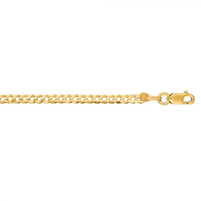 14 Karat Yellow Gold 2.6mm Cuban Link 18 inch Chain