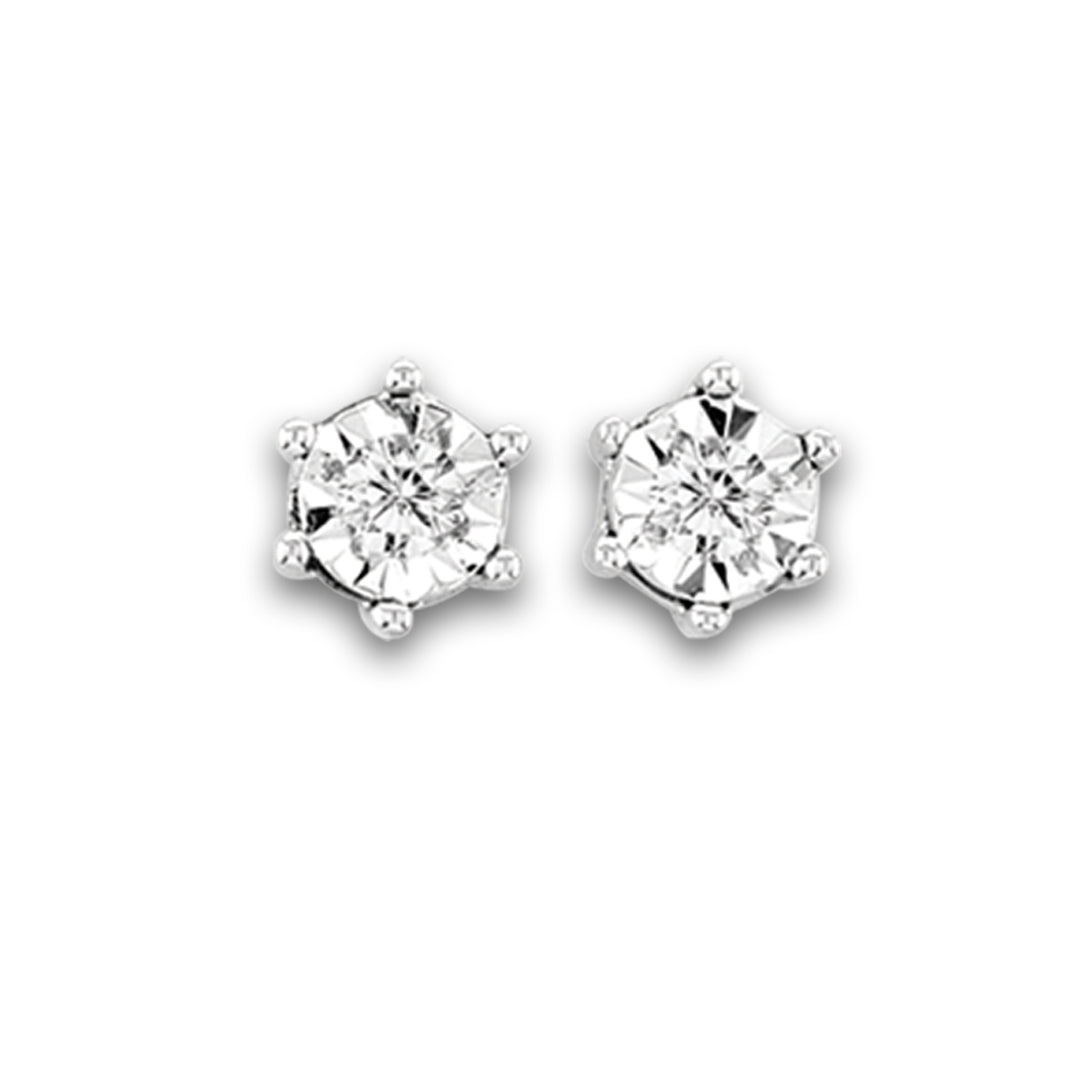 14 Karat Yellow Gold 0.05ct Solitaire Diamond Stud Earrings