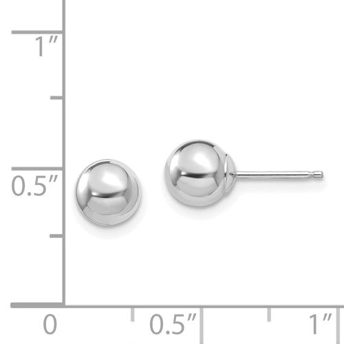 14 Karat White Gold 6mm Ball Earrings