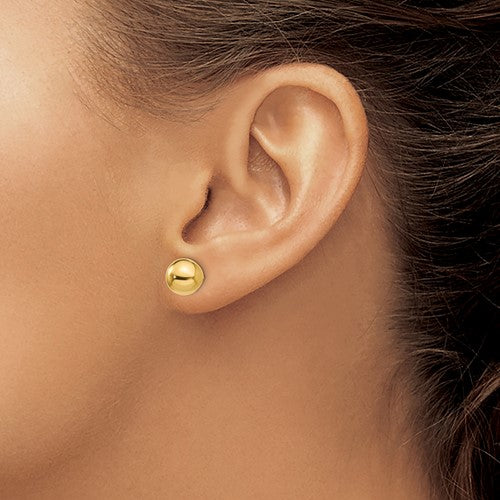 14 Karat Yellow Gold 8mm Ball Earrings