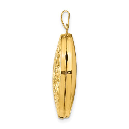 14 Karat Yellow Gold Locket Charm Pendant