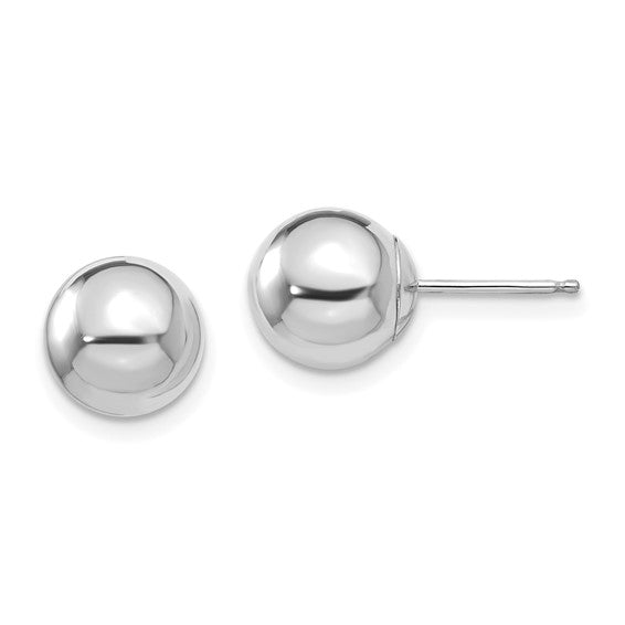 14 Karat White Gold 8mm Ball Earrings