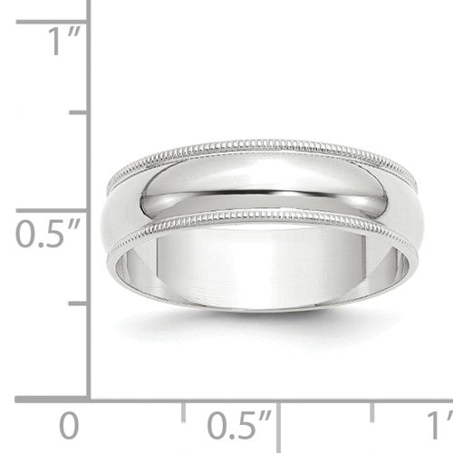 Lady's 14 Karat White Gold Milgrain Wedding Band