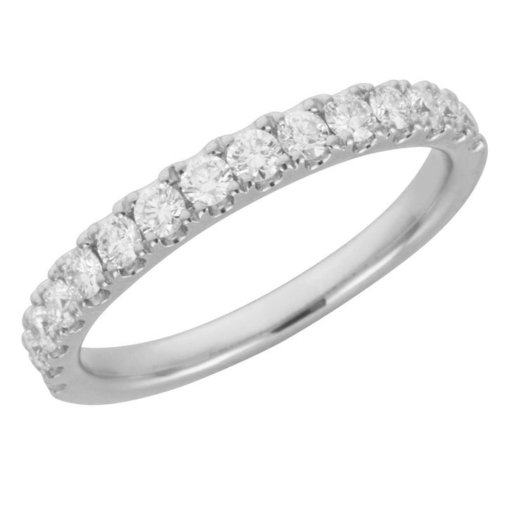 Lady's 18 Karat White Gold Half Anniversary Diamond Wedding Band