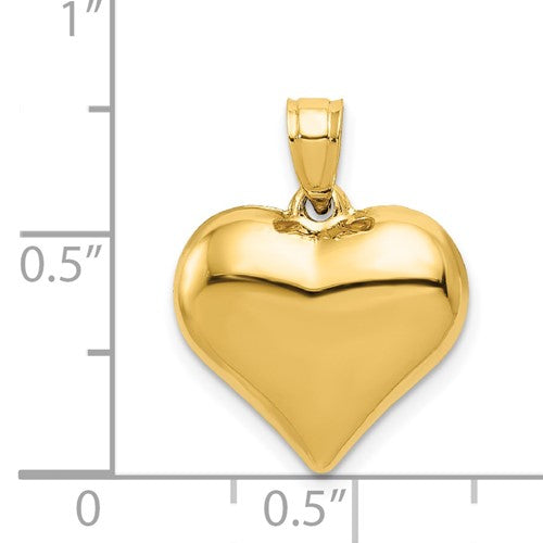 14 Karat Yellow Gold Small Polished Heart Charm Pendant