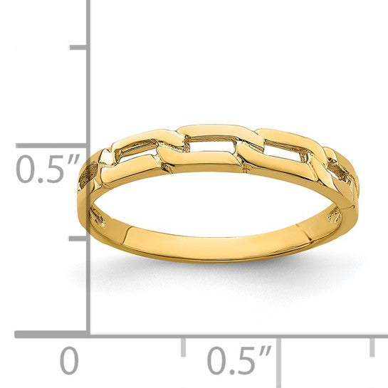 Lady's 14 Karat Yellow Gold Chain Link Fashion Ring