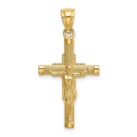 14 Karat Yellow Gold Small Cross Charm Pendant