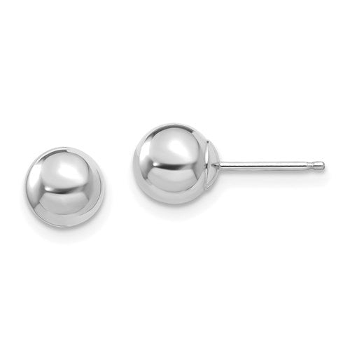 14 Karat White Gold 6mm Ball Earrings