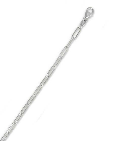 14 Karat White Gold 2.5mm Paper Clip Link 18 inch Chain