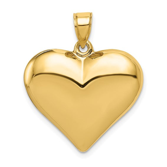 14 Karat Yellow Gold Heart Charm Pendant