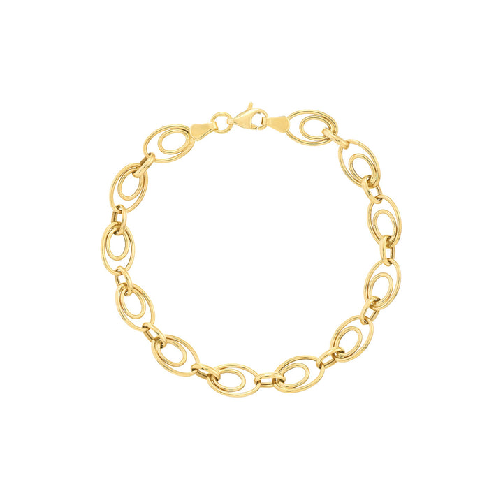 Ladies 14 Karat Yellow Gold Oval Link Bracelet