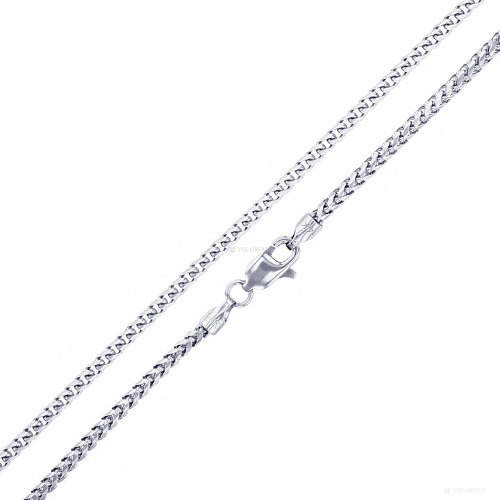 14 Karat White Gold Diamond Cut 2.25mm Franco Link 24 inch Chain