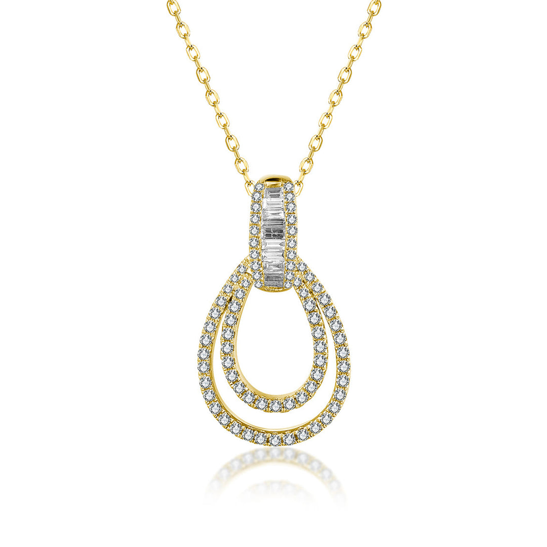 14 Karat Yellow Gold 0.38ct Diamond Drop Pendant