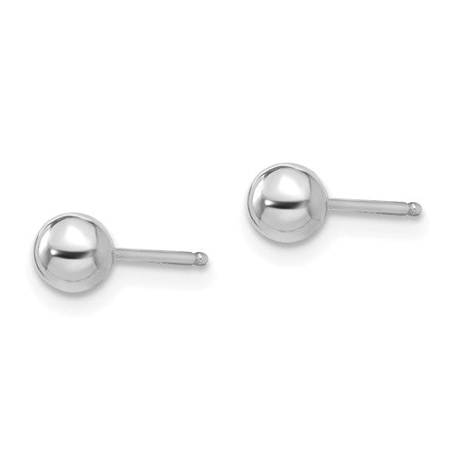 14 Karat White Gold 4mm Ball Earrings