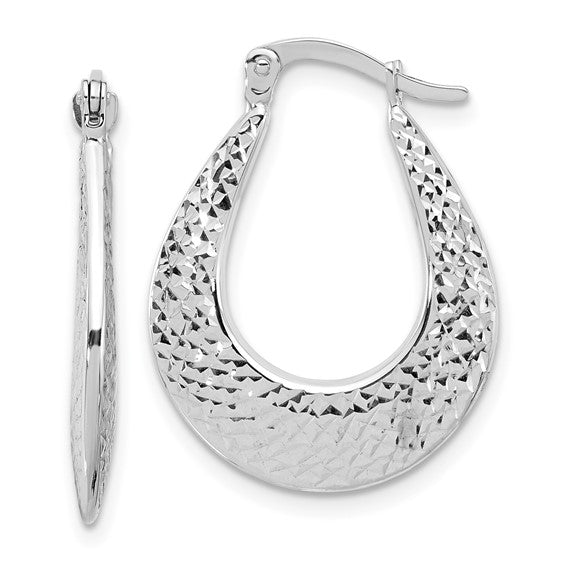 14 Karat White Gold Small Hoop Earrings