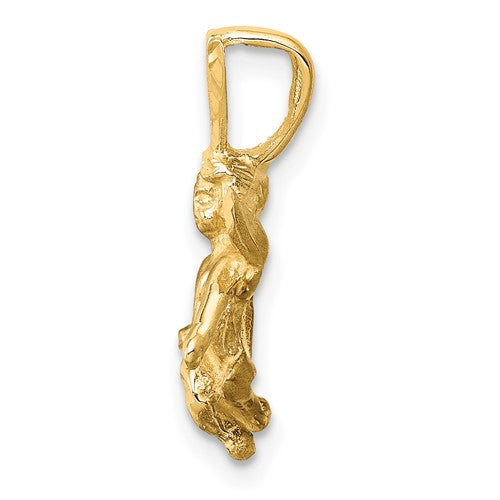 14 Karat Yellow Gold Angel Charm Pendant