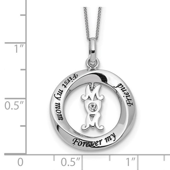 Sterling Silver Mom Necklace