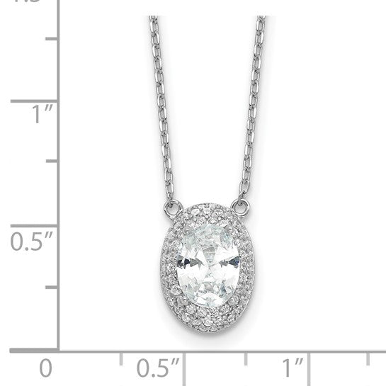 Sterling Silver Cubic Zirconia Drop Necklace