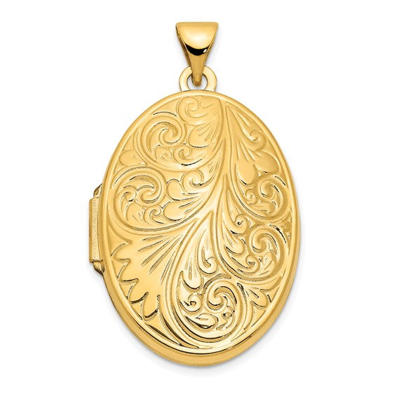 14 Karat Yellow Gold Locket Charm Pendant